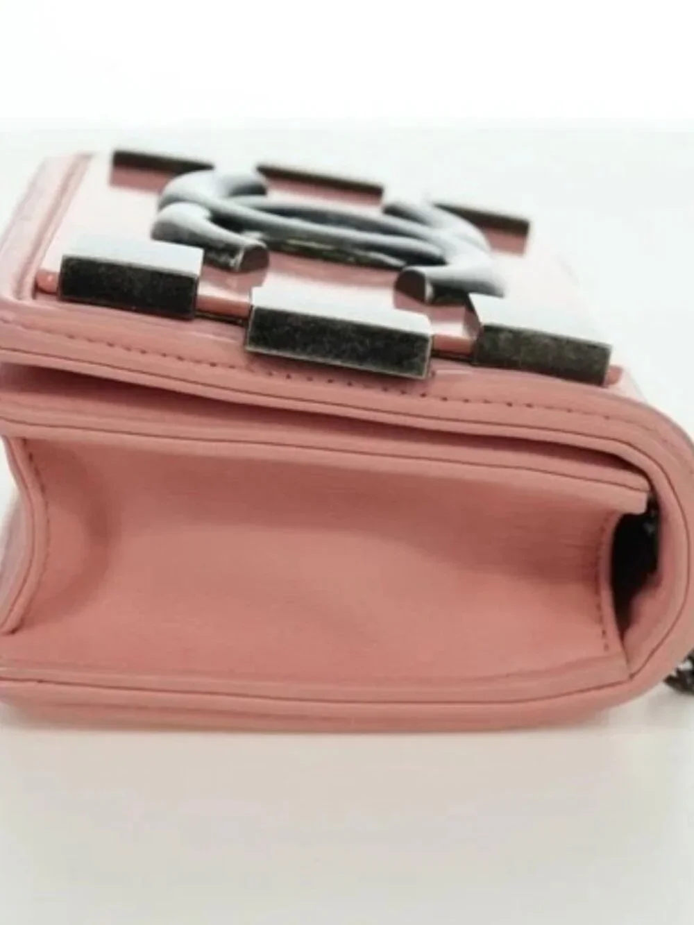 CHANEL Matelasse Lego Boy Chain Shoulder Bag Lamb Skin Pink CC Auth 172559SAM